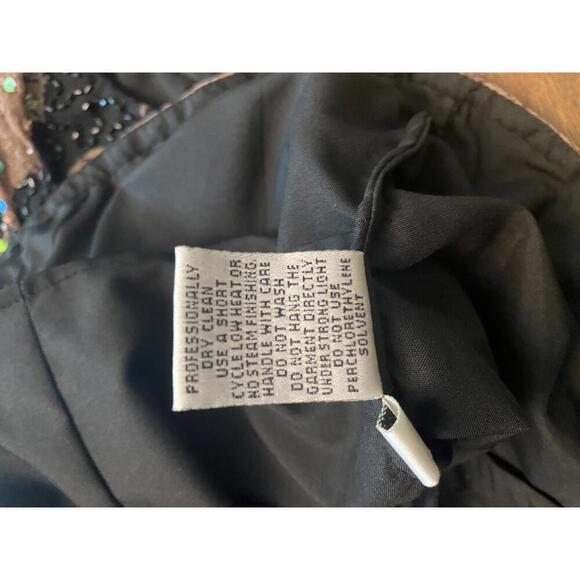 Andretta Donatello Elegant Silk Floral Beaded/ Sequenced Black Top - Picture 9 of 12